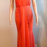 Missguided halterneck ruched front maxi dress tangerine orange NWT size 2 Photo 2