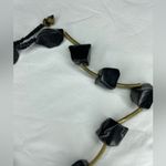 Necklace, Black stone and‎ gold tone, 23.5” long, statement piece Photo 2