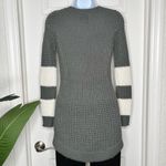 Ultra Flirt Gray and white striped waffle knit sweater Photo 2