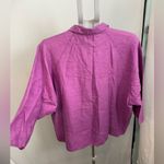 Kenar  VTG 100% linen‎ Purple 1/2 Button-Up Shirt Photo 4