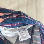 American Eagle Red Striped Denim Skirt  Mini Blue Photo 1