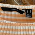 VERO MODA  Tangerine and White Ribbed Ruffle Mini Dress Juniors Size Medium NWOT Photo 1