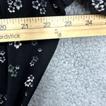 Leota Midi Dress Womens 2X Black Floral 3/4 Sleeve Belted Dainty Feminine Boho Photo 2