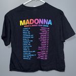 Madonna 2008 Sticky & Sweet Tour cropped black band t shirt women’s size medium Photo 8