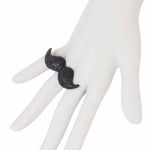 Kate Spade New York Dress The Part Mustache Statement Ring Black New with tags! Photo 0