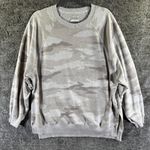 American Eagle Outfitters Oversized Cream and Tan Camo Distressed Crewneck Sweat Silver Size M Photo 0