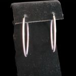 Pink Enamel Sterling Silver Earrings 1" Snap Closure Photo 2