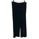 Boston Proper  Malibu Black Velvet Wide Leg Trouser Pants Size 12 Photo 2