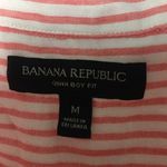 Banana Republic  Pink White Striped Button Down Shirt Women’s Size M | Quinn Boy Photo 2