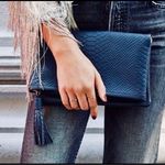 Gigi New York blue snake skin shoulder purse Photo 0