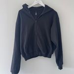 SKIMS  Black Cotton Zip Up Hoodie Photo 0