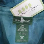Hunt Club 1980s Vintage Windbreaker Teal Blue & Gold Jacquard Silk Jacket Large Photo 2