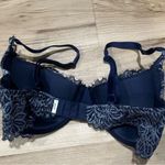 Aerie  Elegant Lace Underwire Bra Navy Blue Women’s 34D Photo 2