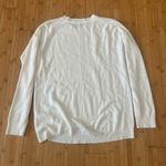 Classic White Crewneck Sweater with Ribbed Neckline Size 10 Photo 1