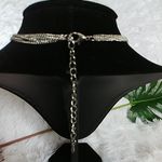 Silver and Crystal Angel Wings Necklace Set Photo 3