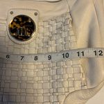 Elliott Lucca Women's White Leather Shoulder Bag With Leopard Design Buckle Photo 10