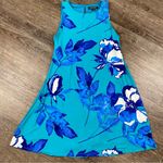 Lauren Ralph Lauren Dress Women Size 6 Blue Floral Mini Lined Keyhole Top Back Photo 0