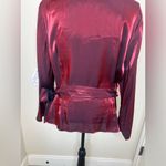 Lane Bryant NTM: Satin Wrap Blouse 22/24 Burgundy Surplice Tie Front Top Photo 11