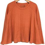 Free People We The  Women’s Size XS Orange Oversized Swing Thermal Waffle Top Photo 0
