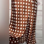 Paper Hearts Copper & White Polka Dot Maxi Slip Dress Brown Size M Photo 1