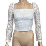 River Island  Shirred crop top with lace smocked bodice size 8 Photo 2