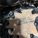 Leather Double big Woven 60s Vintage boho rustic handbag tote Black Photo 4