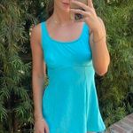 Free People Vintage 90s seawaves teal one piece swim dress sz m Photo 0