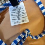 NWT J Crew Factory Medium Blue White Stripe Ruffle‎ Bikini Top Photo 2