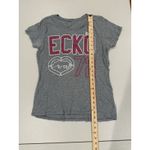 Ecko Red Unlimited Y2K Top Womens Medium Grey Tee Rhino Spell Out Glitter Cotton Photo 4