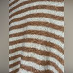 Free People  Stripe Swing Tunic Dress Scoop Neck Long Sleeve Knit Mint Camel Smal Photo 2