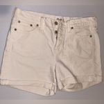 Madewell Button Fly Cream/Off White Denim Shorts - Size 27 Photo 0