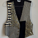 Vintage Mirrors Black & Gold Patchwork Vest Size M Photo 0