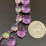 INC  International Concepts Stunning Purple Double Row Crystal Statement Necklace Photo 6