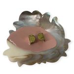 Vintage Pearl Shell Carved Applique Belt Buckle Jewelry Hair Clip Table Decor Pink Photo 5