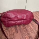 SAS Genuine Soft burgundy Red Leather‎ Slouchy Crossbody Large Bag Purse Photo 6