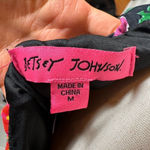 Betsey Johnson PAULINA TROPICAL PRINT HALTER MAXI DRESS IN RAVEN BLACK M Photo 3