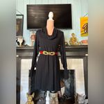 Magaschoni  Cowl Neck Longsleeve Black Dress Medium Photo 1