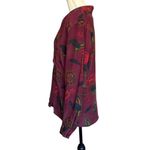 Nancy Crystal Women's Floral Silk Blouse Size 6 Burgundy V Photo 3