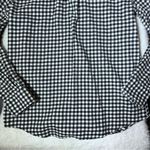 Lands' End Black and White Cotton Buffalo Plaid Button Up Flannel Shirt Photo 6