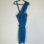 Moussy Asymmetry Denim Jumper Dress Blue Photo 14