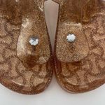 RASOLLI Glitter Jelly Sandals Glitter Gold Thong Pool Beach Buckle Plastic SZ 9 Photo 5