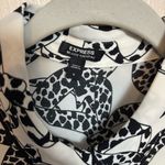 EXPRESS  Women's Blouse Shirt Top Button Down Collared Dalmatian Bow Print Size S Photo 3