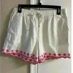 J.Crew LIKE NEW
white linen blend with pink floral embroidery, small - Like New Photo 0