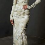 House Of CB Lanetta Long Sleeve Maxi Dress, Pale Sage Print, XS Photo 0