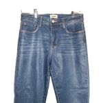 L'Agence Kendra High Rise Crop Flare Jeans Zip Raw Hem Regal Coated Women's 28 Photo 1