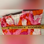 Trina Turk Mahalo Top Strawberry Blossom Silk Blend Split Neck Bright Ruffles XL Photo 8