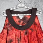 Dress Barn  Blouse XL Tiered Ruffle Tie Dye Swirl Tank Top Brown Orange Rust Flowy Photo 3