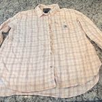 Carhartt  Women's Tan and Red Plaid Button-Down Shirt Photo 0