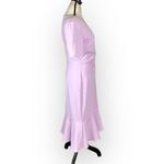 London Times Twist Front Dress Womens 6 Lavender Knee Length V-Neck Short Sleeve Photo 4