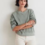 Madewell Waffle Knit Boxy Sweatshirt Tee in Black Coal size Medium Photo 1